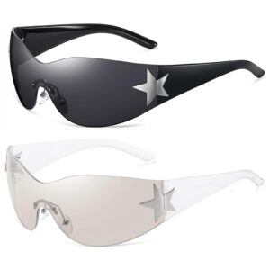 نظارة شمسية واي 2 كيه للنساء والرجال من ايويزا، نظارات شمسية عصرية كبيرة الحجم بدون اطار