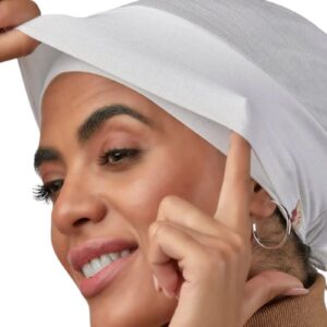 باندانه مزدوجة من القطن والخيزران برباط سحب بدون خياطة مريحة للغاية وصحية وثابتة للغاية على الشعر، مقاس واحد