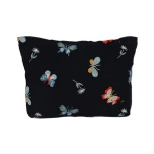 شنطة مكياج على شكل فراشة مستحضرات تجميل كبيرة السعة من القماش للسفر وتنظيم ادوات العناية الشخصية للنساء والفتيات هدايا منظم الزينة المحمول اسود مايكينج تيك خلات فينيل-إيثيلين