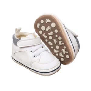 حذاء بيبي سوفت مناسب للاطفال فى خواطهم الاولى لتعلم المشيى مستورد وعالي الجودة من 12 الى 18 شهر / 13 سم ابيض، 12 الى 18 شهر 13 سم، 12-18 شهر