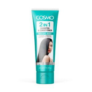 سي دي كوزمو ديزاينز شامبو وبلسم 2 في 1 للعناية بالشعر الجاف، معزز الرطوبة 275 مل، يرطب ويحسن المرونة والحيوية، شامبو للشعر للرجال والنساء