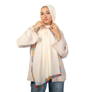 سكارف قطن مطبوع من تاي شوب للنساء - 70 * 170 بيج، بيج، 70*170