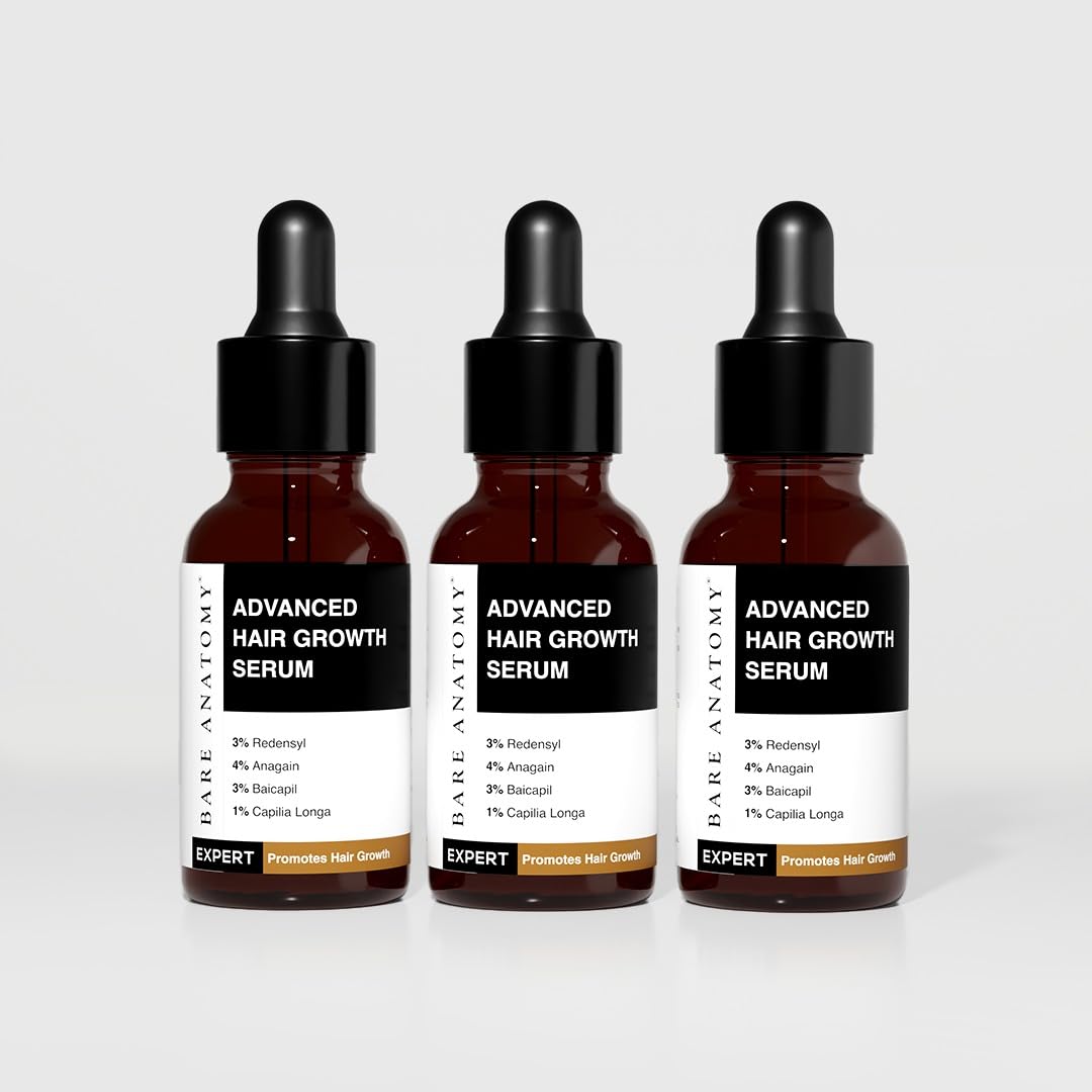 51jurkCX-rL سيروم نمو شعر المتطور 3% ريدينسيل + 4% اناجين + 3% بايكابيل + 1% كابيليا لونجا وإكليل الجبل والبيوتين ومستخلص الأرز، سيروم للتحكم في نمو الشعر وتقليل تساقطه للنساء والرجال من بير اناتومي 30 مل، 3 قطع