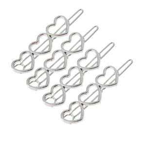 مشابك شعر فضية مجوفة على شكل قلب الحب من ال ان واي ام زد دي، مشابك شعر من خليط معدني، مشابك شعر للنساء والفتيات، اكسسوارات شعر للجمال والعناية الشخصية