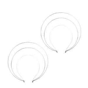 شريط راس بتصميم تاج هالو مكون من 3 طبقات بلون فضي من بي دبليو اي اس او متعدد الطبقات، اكسسوارات للشعر بقاعدة معدنية يمكنك تركيبها بنفسك للنساء والعناية الشخصية