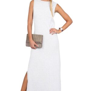 فستان نسائى قطن بفتحة من الضهر لون ابيض