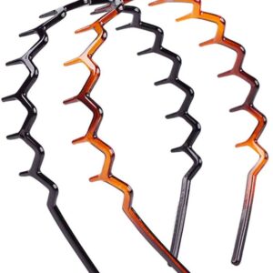 شريط راس اسنان بلاستيكي من بلاستيك اليكدون بتصميم مريح على شكل سمكة قرش، شريط راس متعرج باسنان واسنان واسعة، اطواق شعر بلاستيكية مضادة للانزلاق للجنسين للنساء والرجال، متعددة الالوان, متعددة