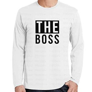 تيشرت قطني باكمام طويلة للرجال - ابيض، من برنت اونلاين