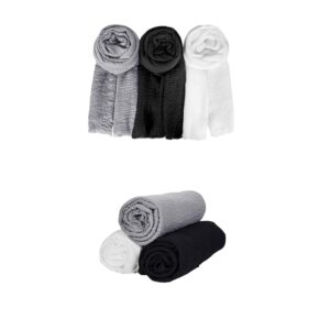 أوشحة للنساء، وشاح ناعم يحافظ على الدفء، شال خفيف الوزن وطويل وعصري لجميع المواسم من القطن والكتان، وشاح توربان أحادي اللون