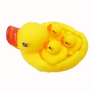 ألعاب حمام سباحة من المطاط للأم والطفل على شكل بطة بلون أصفر