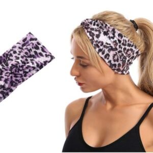شريط راس مطاطي بتصميم متقاطع بطبعة جلد الفهد للنساء من لابريسيون، شريط راس عصري للصالة الرياضية، اكسسوارات للشعر، اكسسوارات الشعر، الجمال والعناية الشخصية، قطعة واحدة