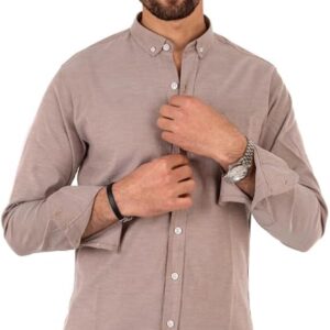 قميص سادة من قطن اوكسفورد بأزرار كاملة من وايت ايجل