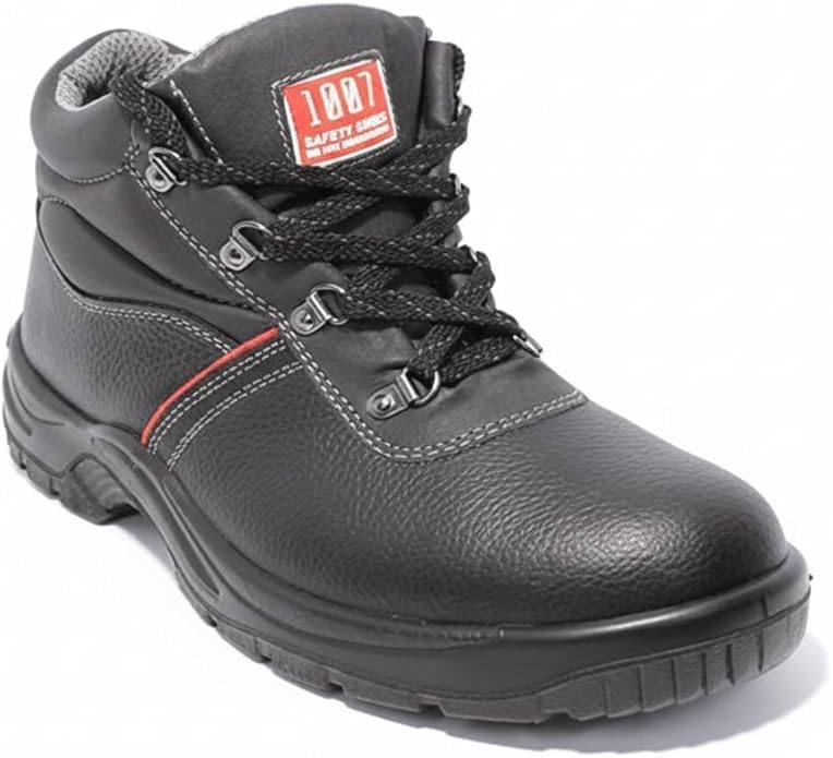 Version 1.0.0 حذاء سيفتي للعمل من باندا تريكا 1007، جلد اسود، مقدمة من الستيل، صنع في ايطاليا (اسود، 41)