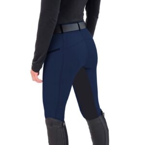 سروال ضيق عصري للفروسية للنساء من ارينفو لركوب الخيل بخصر مرتفع ومرن مناسب لصالة الالعاب الرياضية واليوغا بلون ازرق داكن مقاس M