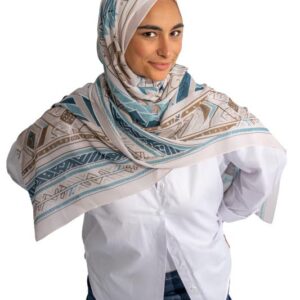 سكارف حجاب شيفون مطبوع للنساء من الامكي - خفيف الوزن مقاس 200 × 75 سم - متعدد الالوان PT0055