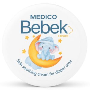 كريم بيبيك للأطفال بزبدة الشيا واللانولين والزيوت الطبيعية، كريم مرطب للحماية من الطفح الجلدي مع أكسيد الزنك وشمع العسل لعناية يومية لطيفة من ميديكو، وزن 50 جم