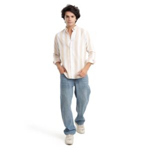 قميص مخطط بخياطة ضيقة للرجال، من تايت ستيتش