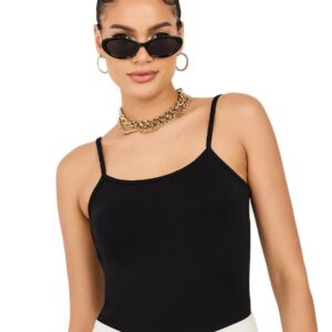 توب كات سادة برقبة مفتوحة وشريطين للنساء من ستايلي