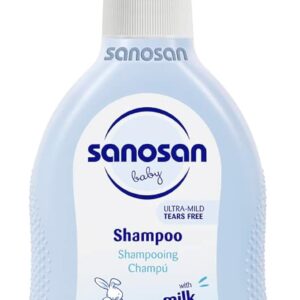 شامبو للاطفال حديثي الولادة والعناية اليومية للاطفال حديثي الولادة من سانوسان، منظف وتفتيح 0% من البارابين والسيليكون والبارافين وSLS/SLES، فينوكسي ايثانول، 200 مل، صنع في المانيا