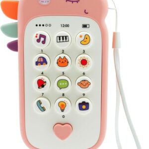 كيدززون لعبة موبايل موسيقية للاطفال - لعبة هاتف خلوي مضيئة مع ازرار وموسيقى | لعبة تعليمية حسية مع حزام للاطفال الصغار والرضع (للاعمار من 6 الى 36 شهر)