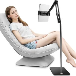 Tablet Floor Stand, 360° Flexible Rotation Tablet Stand with Heavy Duty Base, Adjustable Tablet Mount, iPad Stand for Bed, Holder for/Switch/Phone or Other 4.5"-11" Electronic Devices