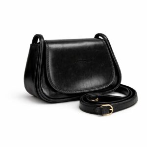 شنطة كروس من الجلد للنساء، شنطة كتف أنيقة بتفاصيل ذهبية وحزام قابل للتعديل. شنطة يد صغيرة وعصرية للنساء من تيندورا، مقاس 14 × 12 سم