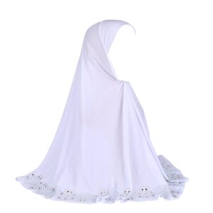 حجاب اسلامي بقبعة ملتفة على الراس طويل وانيق ومزين بحجر الراين اللامع للنساء من زد جي مايك