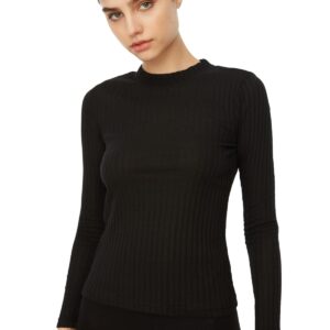 بلوزة منسوجة مضلعة بقصة ضيقة ومرنة وقبة عالية للنساء من ترينديول، TWOAW20BZ0200