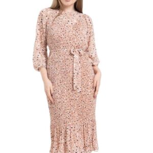 فستان متوسط الطول بأكمام طويلة للنساء من نتشي