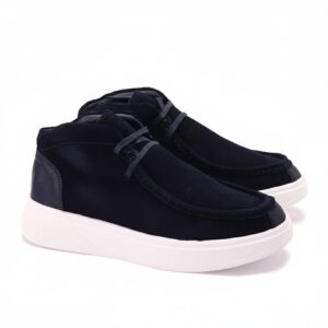 حذاء رجالى برباط انيق مصنوع من شمواه جلد طبيعي - مزود بنعل رابر تركي مريح