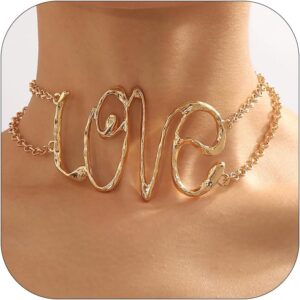 قلادة ذهبية مكتنزة للنساء، قلادة بوهو سميكة بياقة ذهبية على شكل ورقة شجر، هدية مثالية لعيد ميلاد الفتيات (حرف)