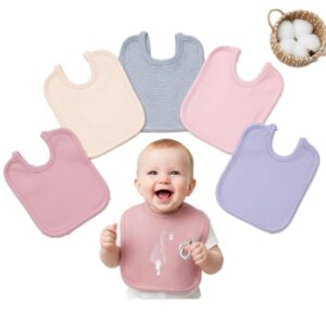 مجموعة مرايل أطفال حديثي الولادة من القطن الطبيعي 100% - 6 قطع بألوان باستيل ناعمة - صدرية أطفال فائقة الامتصاص ومقاومة للبلل للبشرة الحساسة - مثالية للتسنين والرضاعة (للجنسين)