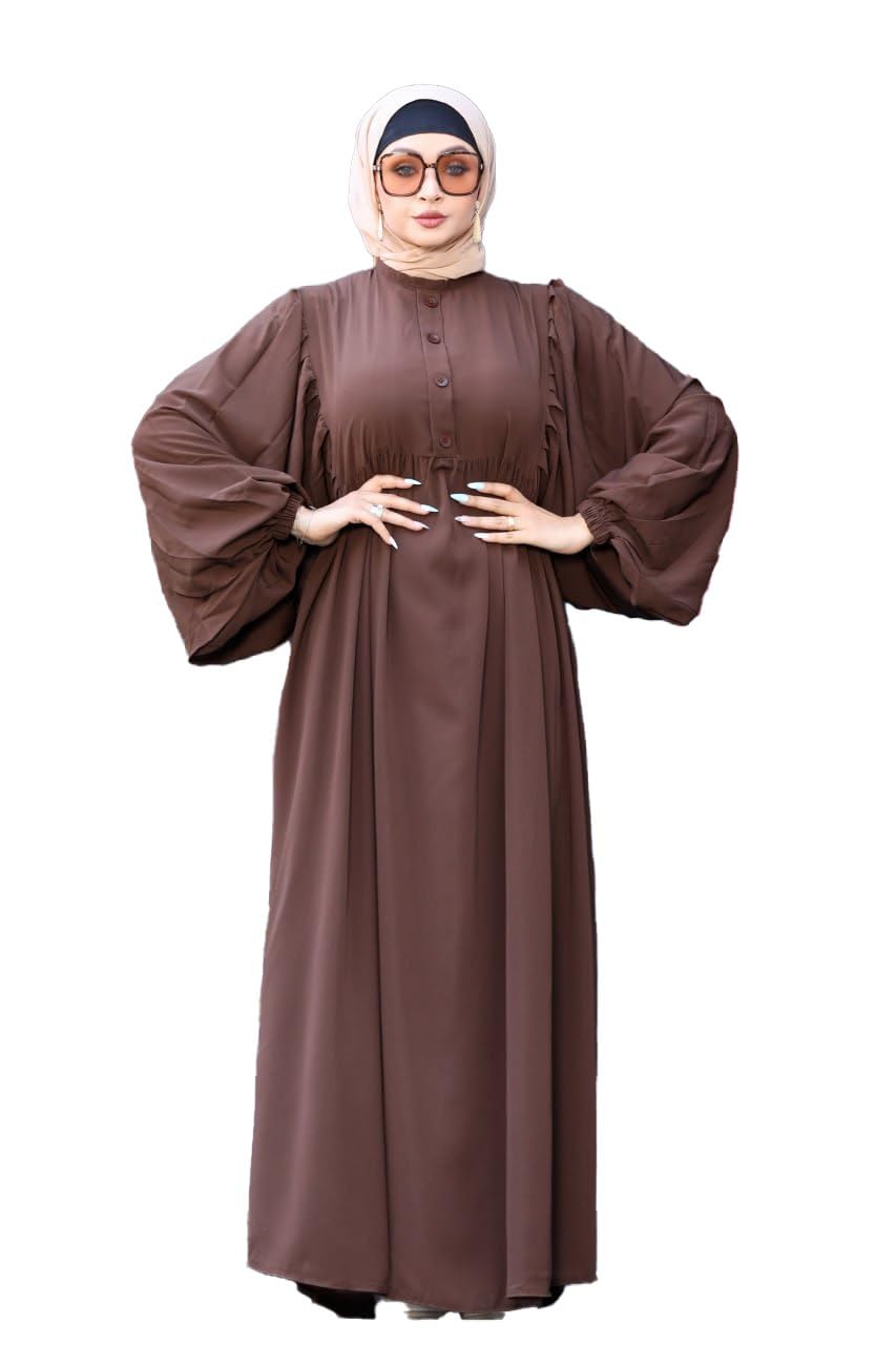 51zgw9vK5xL عباية بكم واسع كريب رويال موديل 4049 مقاس موحد يلبس حتي 110 ك للنساء من GAMAL SONS FOR ABAYA