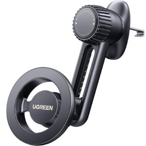 UGREEN for Magsafe Car Phone Holder Magnetic Car Mount, [360° Rotation for Air Vent], One-hand Auto Lock, Metal Hook Mobile Holder, Fit for iPhone 17/16/15/14, Samsung S25/24/23, 5.8-7.2" Smartphone