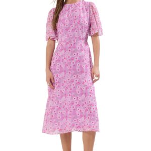 فستان ايه لاين من نسيج محبوك متوسط الطول للنساء TWOSS20EL0908 من ترنديول، قطعة واحدة