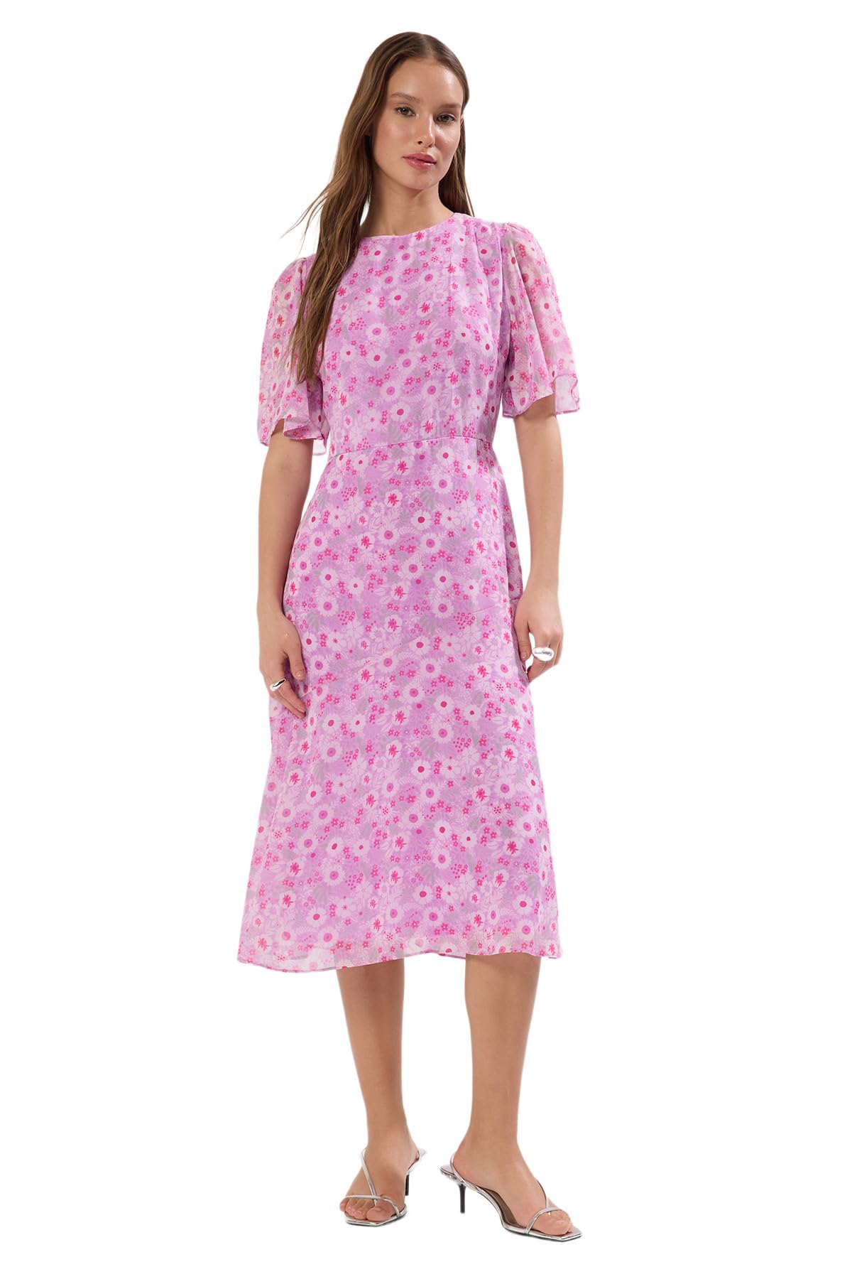 61-CCFXpi7L فستان ايه لاين من نسيج محبوك متوسط الطول للنساء TWOSS20EL0908 من ترنديول، قطعة واحدة