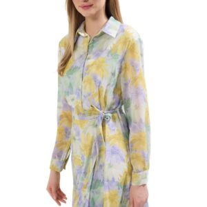 ترنديول فستان قصير منسوج من الشيفون للنساء متعدد الالوان بحزام ونمط حيوانات وفتحة عند الخصر TWOAW25EL00161