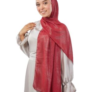 تاي شوب سكارف شيفون لامع - Rd011Ch619300014-200 * 75 - احمر