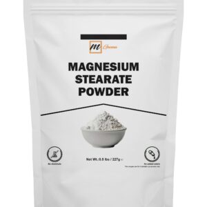 ام غانا مسحوق ستيرات المغنيسيوم (آمن غذائيًا) 227 غرام / 0.5 باوند | مثالي للمكملات الغذائية ومعالجة الطعام ومستحضرات التجميل والمشاريع التي تصنعها بنفسك