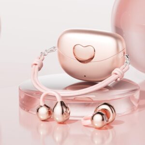 Bag-style open earphone ear tips, intelligent bone conduction, waterproof and noise reduction, long battery life, with breathing light, applicable to scena (M106 Gold)