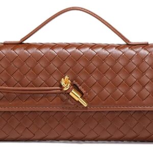 شنط كروس منسوجة للنساء من جلد البولي يوريثين كتف صغيرة يدويا 2024