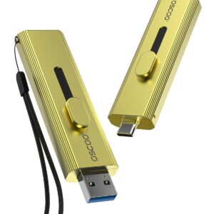 512GB External SSD Hard Drive, Up to 1100MB/s USB 3.2 Gen 2 Dual-Drive Type-C + A, Portable Thumb SSD-Stick, 2-in-1 Flash Drive for iPhone 15/16/17, Android, Mac, Laptop, Gaming