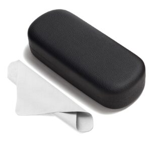 حافظة نظارات بهيكل صلب، حافظة نظارات من الجلد الصناعي للنظارات الشمسية بتصميم كبير من مارفوليا