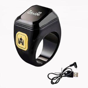 ENAR Smart Tasbih Zikr Ring – 20mm Digital OLED Display | Wearable Muslim Prayer Counter | Waterproof, USB Rechargeable, Smart Zikr Beads for Daily Dhikr & Meditation