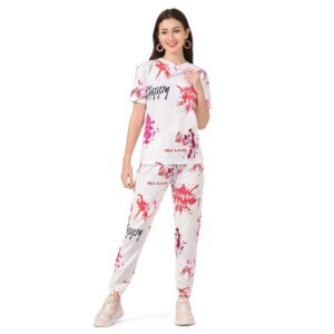 طقم بدلة نوم للنساء من الرايون، فستان ليلي، ملابس استرخاء، رايون مصبوغ بالربط، طقم بلوزة وكابري للنساء، ملابس نوم للنساء