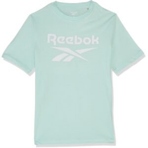 تيشرت ايدينتيتي للنساء بشعار كبير للعلامة التجارية من ريبوك (تصميم قصير بشعار العلامة التجارية)