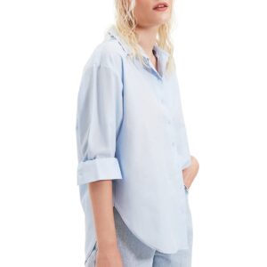 قميص بنسيج محبوك TWOAW20GO0107 للنساء بقصة واسعة من القطن المنسوج من ترينديول (عبوة من قطعة واحدة)