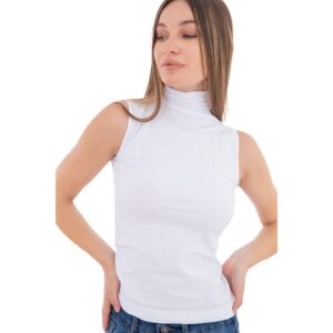 بلوزة برقبة مرتفعة وبدون أكمام للنساء من كارينا
