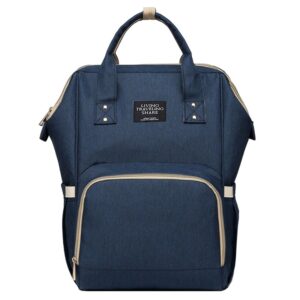 شنطة حفاضات للأطفال من مامي ستايلش للأمهات للسفر ظهر للحفاضات متعددة الوظائف لون كحلي مقاس S شنط