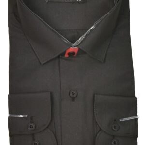 قميص سادة بدون جيوب للرجال من ان فاشون ستور، اسود